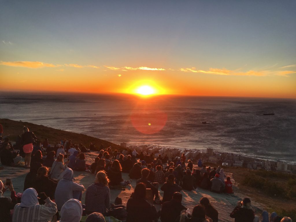 sunset over Cape Town